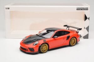 Porsche 911 991.2 GT3 RS Weissach Package Lava Orange Jante Magneziu Aurii Minichamps 1:18 153068227 Metal - imaginea 6 din 6