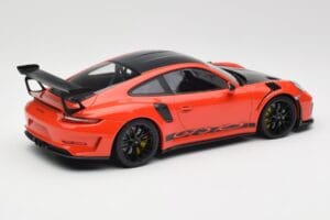 Porsche 911 991.2 GT3 RS Weissach Package Lava Orange Wording Jante Magneziu Negre Minichamps 1:18 153068226 Metal - imaginea 2 din 6