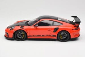 Porsche 911 991.2 GT3 RS Weissach Package Lava Orange Wording Jante Magneziu Negre Minichamps 1:18 153068226 Metal - imaginea 3 din 6