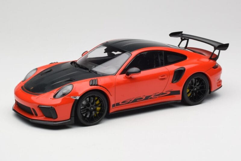 Porsche 911 991.2 GT3 RS Weissach Package Lava Orange Wording Jante Magneziu Negre Minichamps 1:18 153068226 Metal