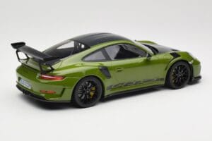 Porsche 911 991.2 GT3 RS Weissach Package Lizard Green Wording & Jante Magneziu Negre Minichamps 1:18 155068232 Metal - imaginea 2 din 6