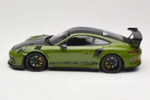 Porsche 911 991.2 GT3 RS Weissach Package Lizard Green Wording & Jante Magneziu Negre Minichamps 1:18 155068232 Metal - imaginea 3 din 6