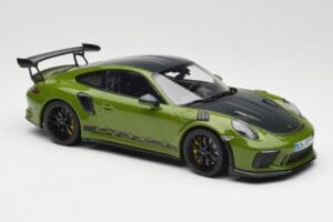 Porsche 911 991.2 GT3 RS Weissach Package Lizard Green Wording & Jante Magneziu Negre Minichamps 1:18 155068232 Metal - imaginea 4 din 6