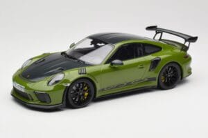 Porsche 911 991.2 GT3 RS Weissach Package Lizard Green Wording & Jante Magneziu Negre Minichamps 1:18 155068232 Metal