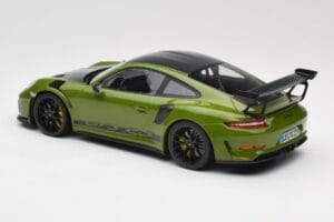 Porsche 911 991.2 GT3 RS Weissach Package Lizard Green Wording & Jante Magneziu Negre Minichamps 1:18 155068232 Metal - imaginea 5 din 6