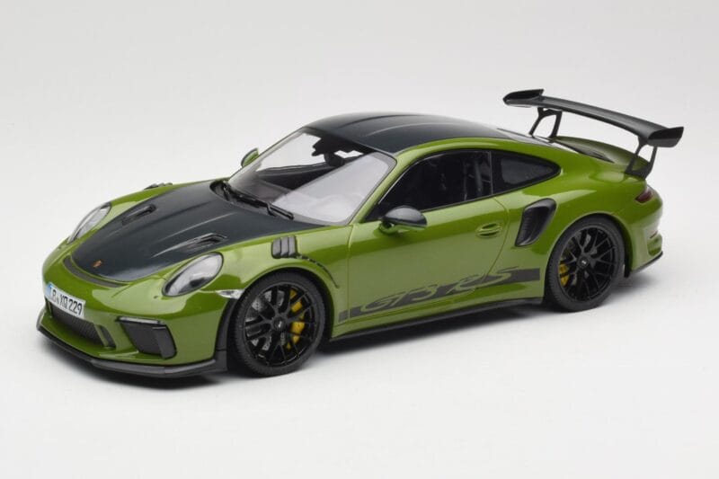 Porsche 911 991.2 GT3 RS Weissach Package Lizard Green Wording & Jante Magneziu Negre Minichamps 1:18 155068232 Metal