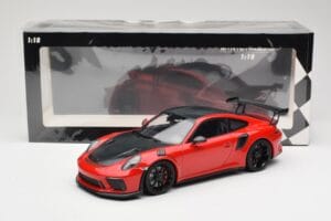 Porsche 911 991.2 GT3 RS Weissach Package Roșu cu Jante Negre Minichamps 1:18 155068230 Metal - imaginea 6 din 6