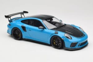 Porsche 911 991.2 GT3 RS Weissach Package Shark Blue Jante Magneziu Negre Minichamps 1:18 153068224 Metal - imaginea 4 din 6