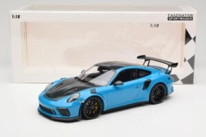 Porsche 911 991.2 GT3 RS Weissach Package Shark Blue Jante Magneziu Negre Minichamps 1:18 153068224 Metal - imaginea 6 din 6