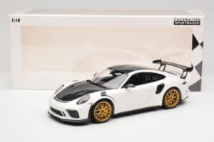 Porsche 911 991.2 GT3 RS Weissach Package Alb Jante Magneziu Aurii Minichamps 1:18 153068238 Metal - imaginea 6 din 6