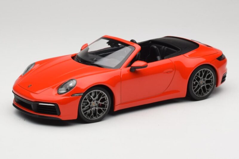 Porsche 911 992 Carrera 4S Cabriolet Portocaliu Minichamps 1:18 155067334 Metal
