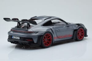 Porsche 911 992 GT3 RS Arctic Gri Pyro Roșu Norev 1:18 187350 Metal - imaginea 3 din 8