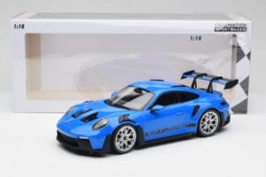 Porsche 911 992 GT3 RS Albastru & Roți Argintii & Decor Negru Minichamps 1:18 153062234 Metal - imaginea 6 din 6