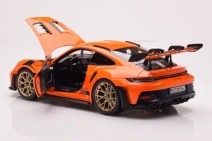 Porsche 911 992 GT3 RS Gulf Portocaliu Norev 1:18 187360 Metal - imaginea 5 din 8