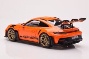 Porsche 911 992 GT3 RS Gulf Portocaliu Norev 1:18 187360 Metal - imaginea 7 din 8