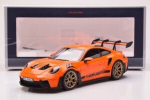 Porsche 911 992 GT3 RS Gulf Portocaliu Norev 1:18 187360 Metal - imaginea 8 din 8