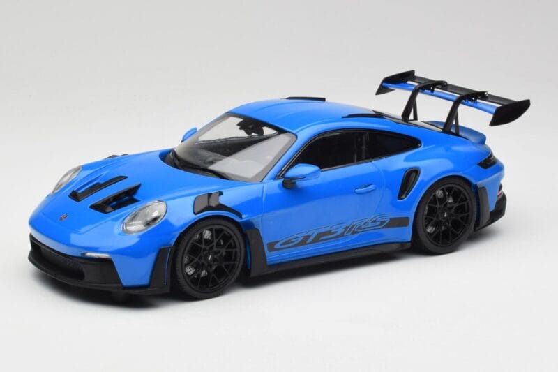 Porsche 911 992 GT3 RS Shark Albastru & Roți Negre Minichamps 1:18 153062233 Metal