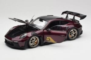 Porsche 911 992 GT3 RS Ultraviolet & Jante Argintii Minichamps 1:18 110062029 Metal - imaginea 2 din 8