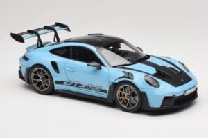 Porsche 911 992 GT3 RS Weissach Pack Gulf Blue Norev 1:18 187367 Metal - imaginea 6 din 8