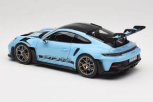 Porsche 911 992 GT3 RS Weissach Pack Gulf Blue Norev 1:18 187367 Metal - imaginea 7 din 8