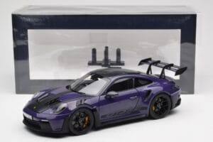 Porsche 911 992 GT3 RS Weissach Package Ultraviolet Norev 1:18 187368 Metal - imaginea 8 din 8