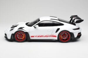 Porsche 911 992 GT3 RS Alb & Pyro Roșu Norev 1:12 127530 Metal - imaginea 3 din 6