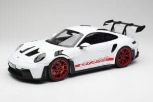 Porsche 911 992 GT3 RS Alb & Pyro Roșu Norev 1:12 127530 Metal