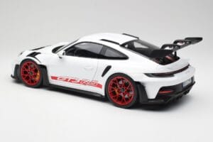 Porsche 911 992 GT3 RS Alb & Pyro Roșu Norev 1:12 127530 Metal - imaginea 5 din 6