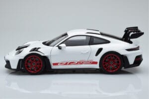 Porsche 911 992 GT3 RS Alb Pyro Roșu Norev 1:18 187352 Metal - imaginea 4 din 8