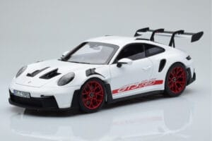 Porsche 911 992 GT3 RS Alb Pyro Roșu Norev 1:18 187352 Metal