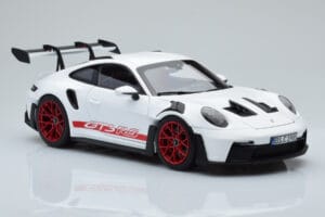Porsche 911 992 GT3 RS Alb Pyro Roșu Norev 1:18 187352 Metal - imaginea 6 din 8