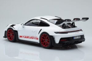 Porsche 911 992 GT3 RS Alb Pyro Roșu Norev 1:18 187352 Metal - imaginea 7 din 8