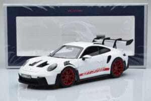 Porsche 911 992 GT3 RS Alb Pyro Roșu Norev 1:18 187352 Metal - imaginea 8 din 8
