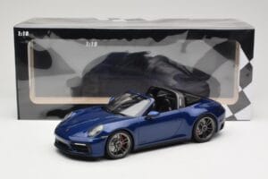 Porsche 911 992 Targa 4 GTS Blue Metallic Minichamps 1:18 155061060 Metal - imaginea 6 din 6