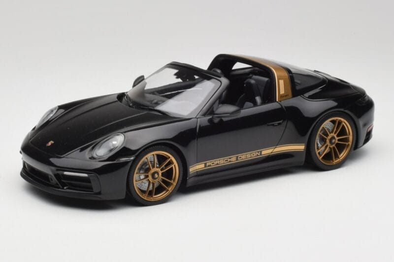 Porsche 911 992 Targa Porsche Design Negru & Auriu Concept Minichamps 1:18 PORSCHE001 Metal