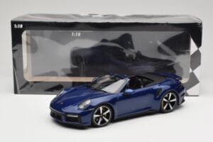 Porsche 911 992 Turbo S Cabriolet Blue Metallic Minichamps 1:18 155069081 Metal - imaginea 6 din 6