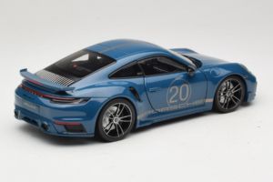 Porsche 911 992 Turbo S Coupe Sport Design Albastru Minichamps 1:18 113069073 Metal - imaginea 3 din 8
