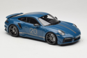 Porsche 911 992 Turbo S Coupe Sport Design Albastru Minichamps 1:18 113069073 Metal - imaginea 6 din 8