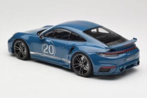 Porsche 911 992 Turbo S Sport Design Package Gentian Blue Metallic Minichamps 1:18 155069170 Metal - imaginea 5 din 6