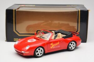 Porsche 911 993 Carrera Cabriolet Roșu Bburago 1:18 3090 Metal - imaginea 8 din 8