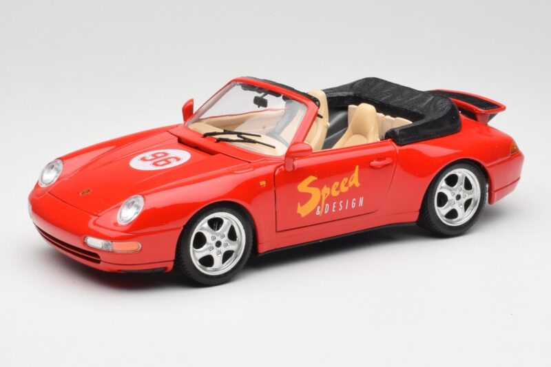 Porsche 911 993 Carrera Cabriolet Roșu Bburago 1:18 3090 Metal