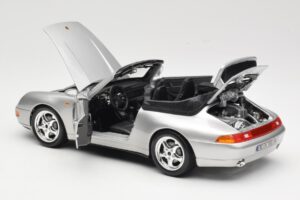 Porsche 911 993 Carrera Cabriolet Argintiu Bburago 1:18 18-12039 Metal - imaginea 5 din 8