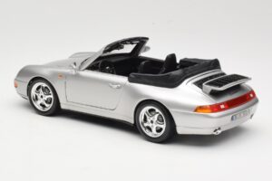 Porsche 911 993 Carrera Cabriolet Argintiu Bburago 1:18 18-12039 Metal - imaginea 7 din 8