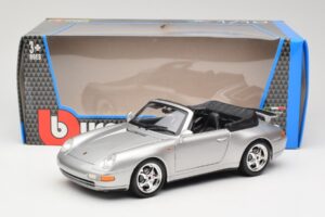 Porsche 911 993 Carrera Cabriolet Argintiu Bburago 1:18 18-12039 Metal - imaginea 8 din 8