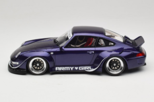 Porsche 911 993 RWB Army Girl Violet GT Spirit 1:18 GT562 Rășină - imaginea 3 din 6