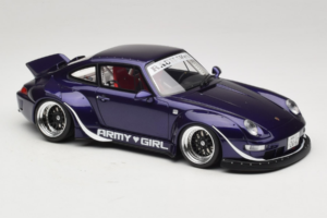 Porsche 911 993 RWB Army Girl Violet GT Spirit 1:18 GT562 Rășină - imaginea 4 din 6