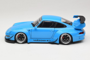 Porsche 911 993 RWB Albastru Ceresc Gun Grey Wheels AUTOart 1:18 78152 Compozit - imaginea 4 din 8