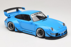 Porsche 911 993 RWB Albastru Ceresc Gun Grey Wheels AUTOart 1:18 78152 Compozit - imaginea 6 din 8