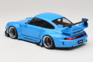 Porsche 911 993 RWB Albastru Ceresc Gun Grey Wheels AUTOart 1:18 78152 Compozit - imaginea 7 din 8