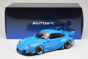 Porsche 911 993 RWB Albastru Ceresc Gun Grey Wheels AUTOart 1:18 78152 Compozit - imaginea 8 din 8